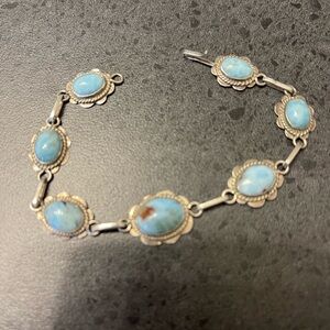 Elegant Silver and Larimar gemstone Bracelet